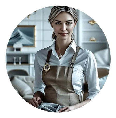 Haushälterin bei der Arbeit im gehobenen Privathaushalt