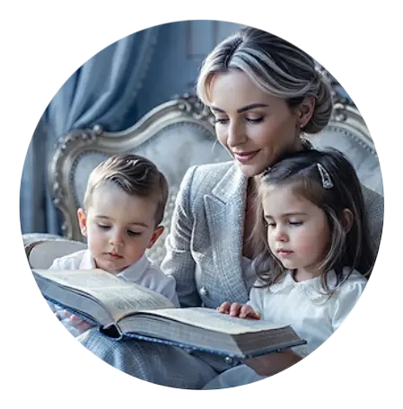 Nanny betreut Kinder im privaten Haushalt<br />