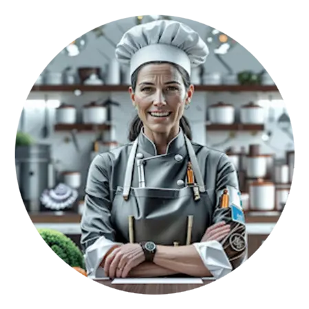 Privatkoch bereitet Mahlzeiten in exklusiver Kueche zu<br />